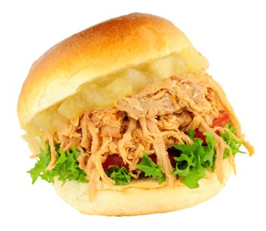 Rendelenmiş domuz eti ve Apple sandviç rulo