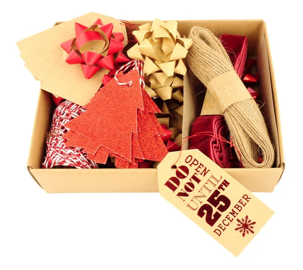 Set de decoración de envoltura de regalo de Navidad — Foto de Stock