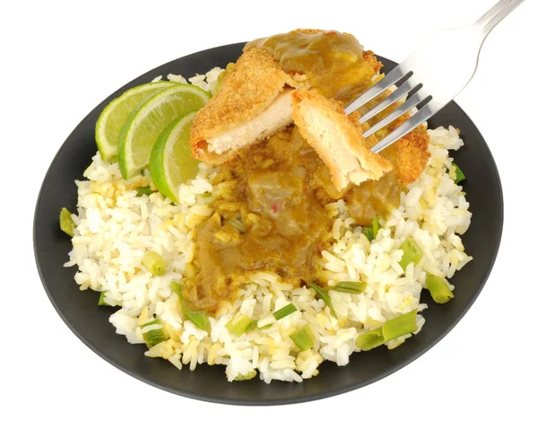 Currys csirke Katsu, rizs — Stock Fotó