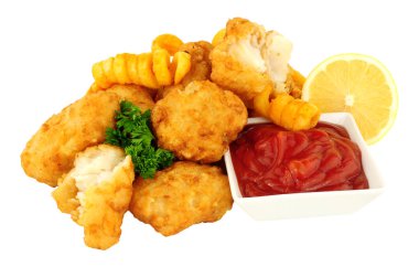COD Nugget ısırıkları ile Kızartma Balık
