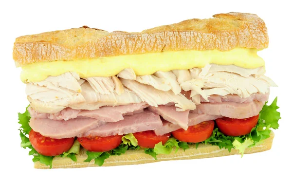 Sandwich mit Hühnchen und Schinken — Stockfoto