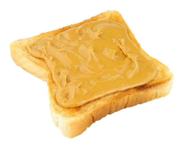 Erdnussbutter-Aufstrich auf Toast — Stockfoto
