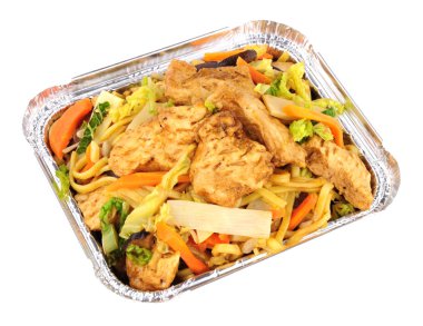 Çin tavuk Chow Mein Take Away yemek