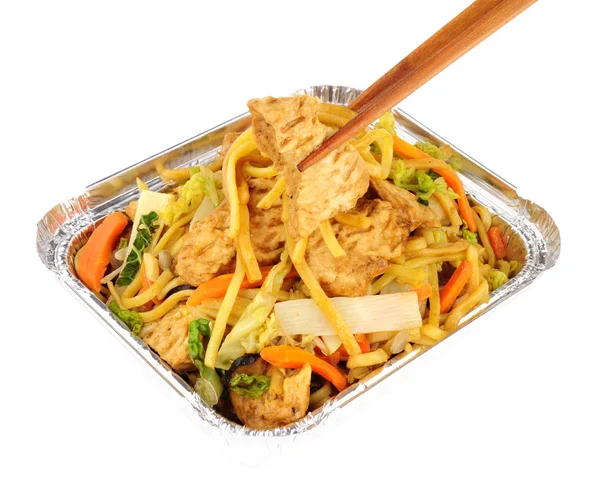 Frango chinês Chow Mein Take Away refeição — Fotografia de Stock