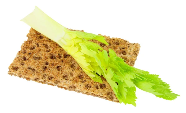 Roti Crisp Dengan Celery Rendah Calorie Makanan Diet — Stok Foto