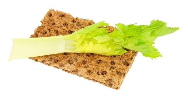 Roti Crisp Dengan Celery Rendah Calorie Makanan Diet — Stok Foto