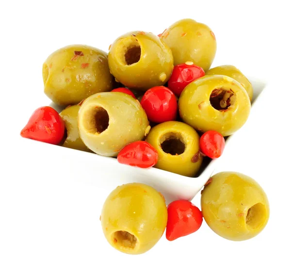 Olives cordiales aux piments piquants doux — Photo