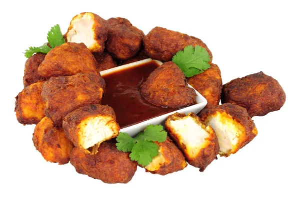 Fried Chicken Pakora Isolated On A White Background — Stock Photo, Image