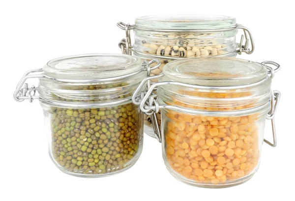 Glass Food Storage Jars — Stock Photo, Image