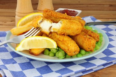 Fish Finger And Chips Meal clipart