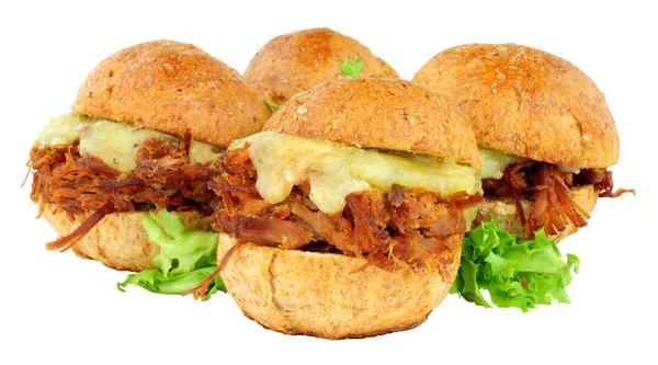 Skupina z drcené hovězí sendvič jezdce — Stock fotografie