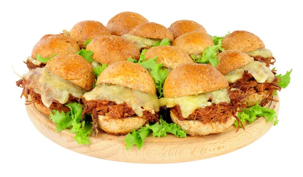 Gruppo di triturati di carne di manzo Sandwich Slider — Foto Stock