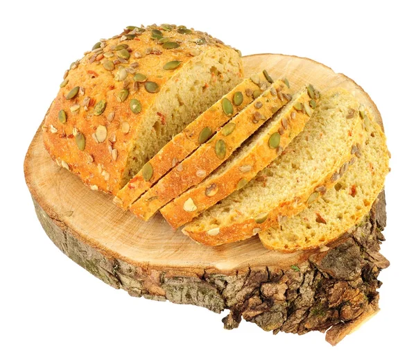 Pumpkin Seed Covered Carrot Bread Bloomer Loaf — Stock Photo, Image