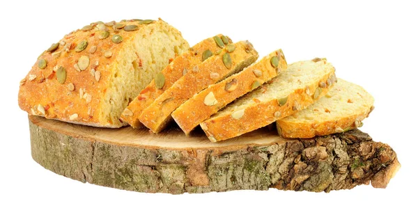 Pumpkin Seed Covered Carrot Bread Bloomer Loaf — Stock Photo, Image