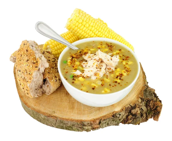 Fresh Chicken And Sweetcorn Soup — Stock Photo, Image