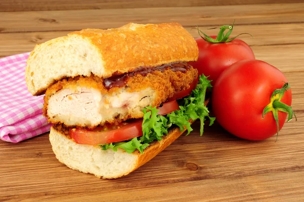 Southern Fried Chicken Steak Sandwich — Stock Photo, Image