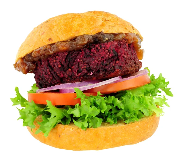 Vegetarián Burger z červené řepy — Stock fotografie