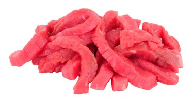 Taze çiğ et Stir Fry şeritler