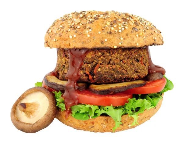 Vegetarische paddestoel Hamburger — Stockfoto