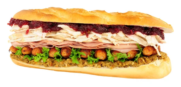 Massiccia cena di Natale sandwich — Foto Stock