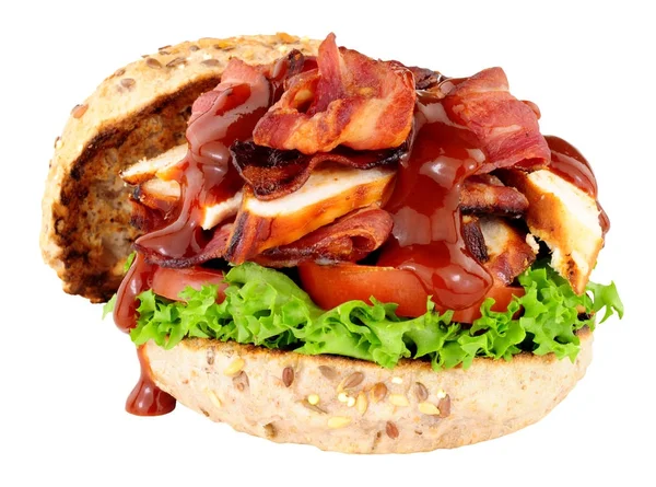 Kurczaka i Bacon Sandwich Roll — Zdjęcie stockowe