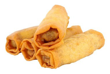 Beyaz bir arka plan üzerinde izole çıtır Çin böreği