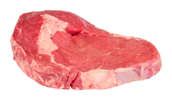 Frisches Roh Rib Eye Rindersteak Isoliert Auf Weißem Hintergrund — Stockfoto