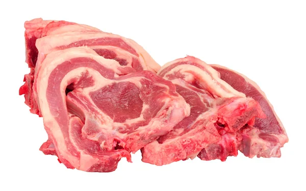 Group Fresh Raw Lamb Chops Isolated White Background — Stock Photo, Image