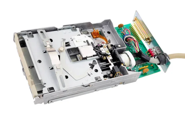 Componentes Hardware Unidad Disquete Externa Aislados Sobre Fondo Blanco — Foto de Stock