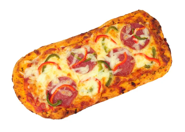Пицца Пепперони Сыром Белом Фоне — стоковое фото