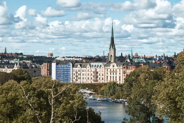 The Aerial View of Stockholm City, Švédsko — Stock fotografie