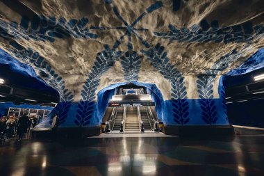 Stockholm, İsveç 'teki T-Centralen Metro İstasyonu