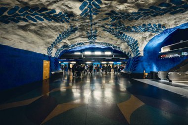 Stockholm, İsveç 'teki T-Centralen Metro İstasyonu