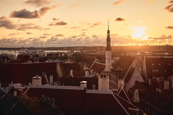 The Aerial View of Tallinn Old Town, Estland — Stockfoto