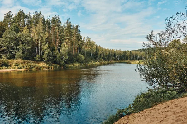 El paisaje alrededor del Parque Nacional de Guaja, Letonia — Foto de Stock