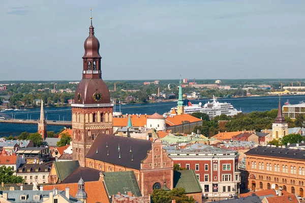 The Aerial View of Riga Old Town, Lotyšsko — Stock fotografie