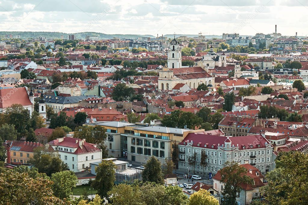 The Aerial View of Vilnius City, Lithuania