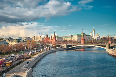 Moskova kremlin ve Moskova Nehri, Moskova, Rusya