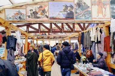 Moskova, Rusya 'daki Izmaylovo Pazarı