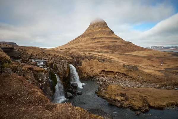 Paisaje Kirkjufell Montaña Otoño Grundarfjordur Islandia — Foto de Stock