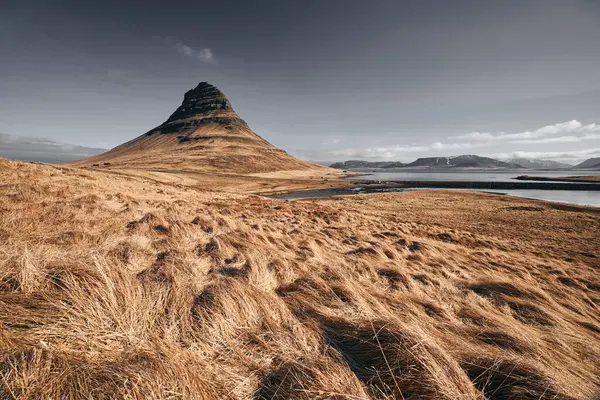 Paisaje Kirkjufell Montaña Otoño Grundarfjordur Islandia — Foto de Stock