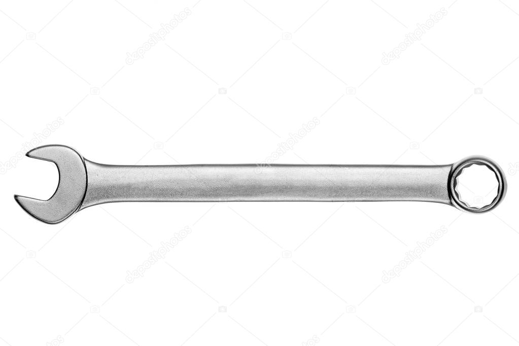 Spanner wrench on white background.