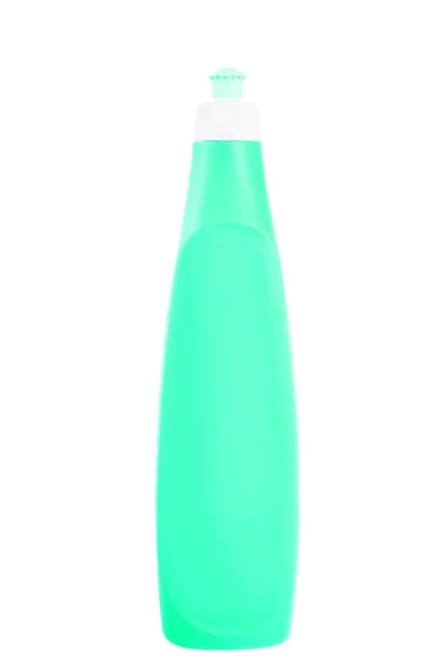 Бирюзовая пластиковая бутылка для очистки . — стоковое фото