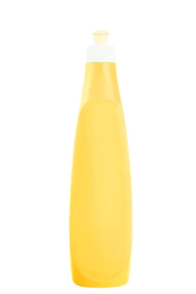 Gelbe Plastikflasche zum Reinigen. — Stockfoto