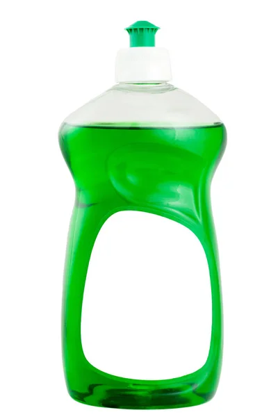 Detergente de garrafa plástica de artigo com líquido para dentro . — Fotografia de Stock