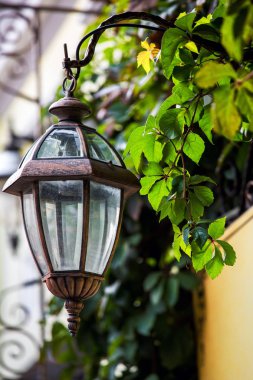 Lamba sokak aydınlatma bırakır.