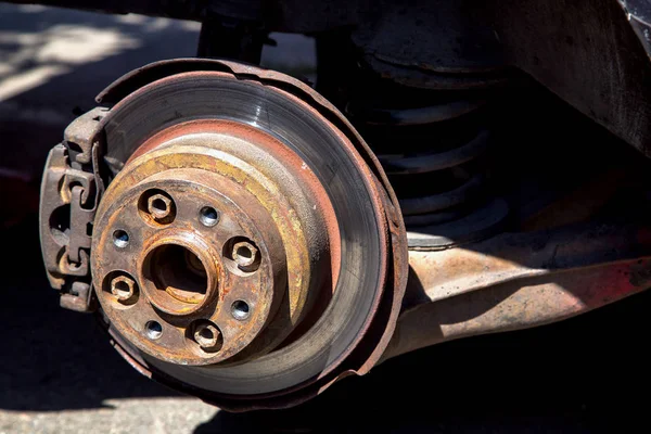 Car brake disc wheels, close-up. — Stock Photo, Image