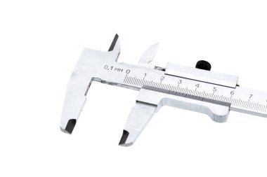 vernier caliper close up tool isolated on a white background.
