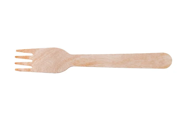 wooden disposable fork from eco materials on a white background top view, cutlery eco friendly to the environment.