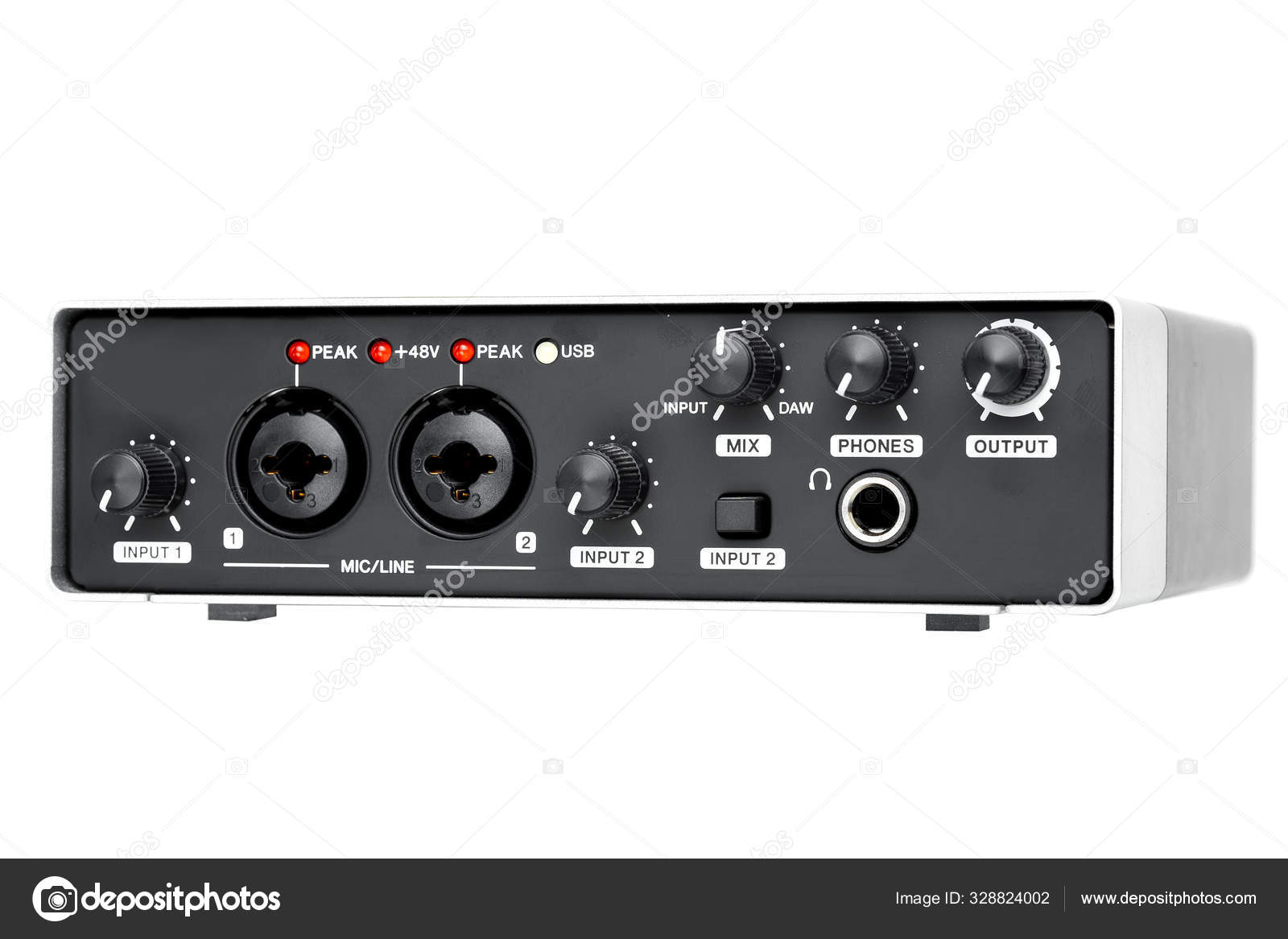 Interface Audio Usb Panneau Frontal Pour Enregistrement Mixage Domicile  Carte image libre de droit par BespaliyA © #328824002